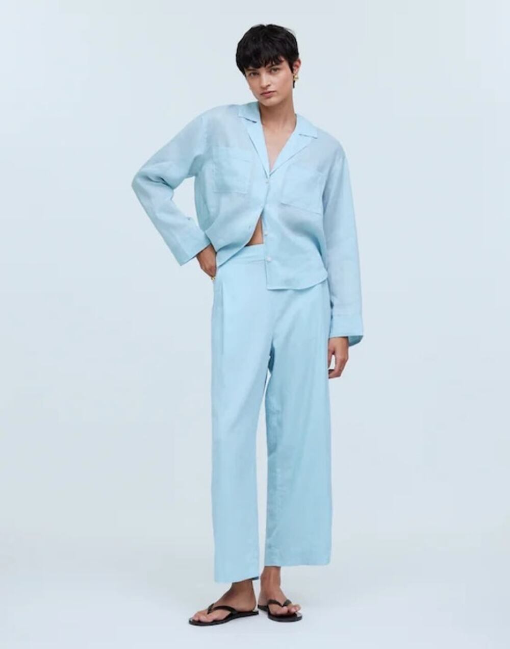 Madewell Pull-On Straight Crop Pant in Blue Heron Size 14